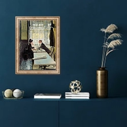 «Lovers in a Cafe» в интерьере в классическом стиле в синих тонах