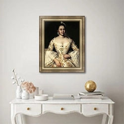 «Портрет С. С. Яковлевой» в интерьере гостиной в оливковых тонах