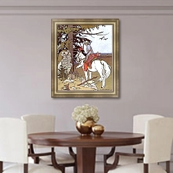 «Иван-царевич на распутье» в интерьере гостиной в оливковых тонах