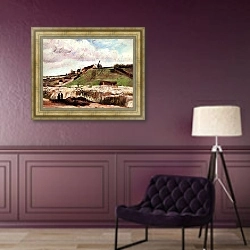 «Холм Монмартра с каменоломней» в интерьере в классическом стиле в фиолетовых тонах