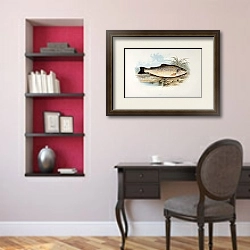 «Common trout» в интерьере кабинета в классическом стиле над столом