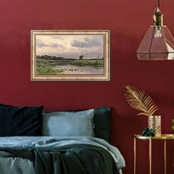 «Dutch Landscape» в интерьере спальни с акцентной стеной