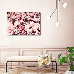 «Поле розовых цветов 1» в интерьере современной прихожей в розовых тонах