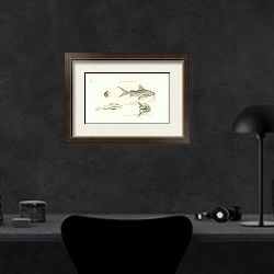 «Clarias Silure 1» в интерьере кабинета в черных цветах над столом