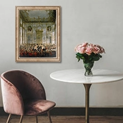 «Court Banquet in the Great Antechamber of the Hofburg Palace, Vienna» в интерьере в классическом стиле над креслом