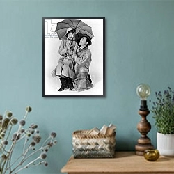 «Debbie Reynolds And Gene Kelly» в интерьере в стиле ретро с бирюзовыми стенами