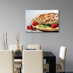 «Томатная пицца на блюде» в интерьере современной кухни над столом