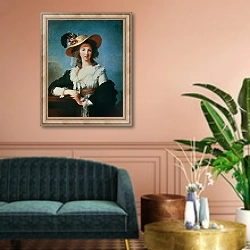 «Portrait of the Duchess of Polignac» в интерьере классической гостиной над диваном