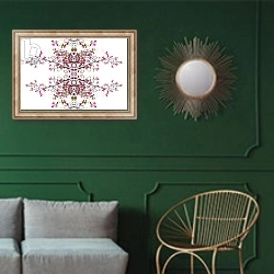 «Unnatural 200» в интерьере классической гостиной с зеленой стеной над диваном