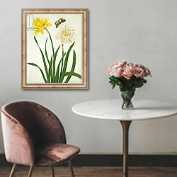 «Narcissi and Butterfly» в интерьере в классическом стиле над креслом
