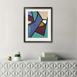 «Stained glass. Geometrical puzzle 7» в интерьере в стиле минимализм над столом