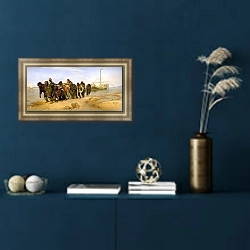 «Бурлаки на Волге» в интерьере в классическом стиле над комодом