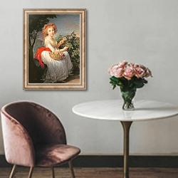 «Portrait of Marie-Christine of Bourbon-Naples» в интерьере в классическом стиле над креслом