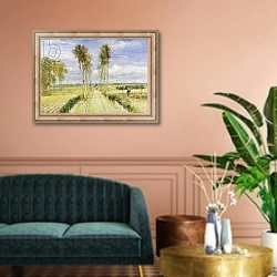 «The Poplar Avenue» в интерьере классической гостиной над диваном