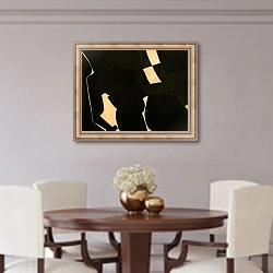 «Svart og gul komposisjon» в интерьере столовой в классическом стиле