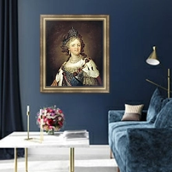 «Портрет императрицы Марии Федоровны 2» в интерьере в классическом стиле над комодом