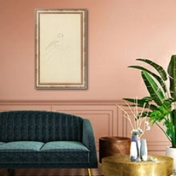 «Eurasian blue tit» в интерьере классической гостиной над диваном