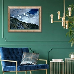 «Jungfrau» в интерьере в классическом стиле с зеленой стеной