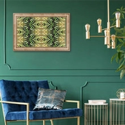 «Unnatural 16» в интерьере в классическом стиле с зеленой стеной