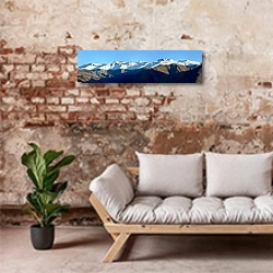 «Горная панорама» в интерьере современной гостиной в стиле лофт