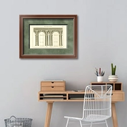 «Архитектура II» в интерьере кабинета с деревянным столом