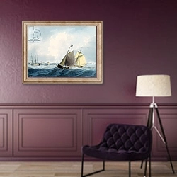 «Shipping off Cromer, Norfolk» в интерьере в классическом стиле в фиолетовых тонах