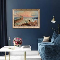 «Assuaging of the Waters, 1840» в интерьере в классическом стиле в синих тонах