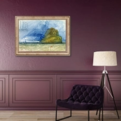 «The Bass Rock, Scotland, c.1833-35» в интерьере в классическом стиле в фиолетовых тонах