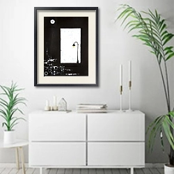 «Black&White fantasies. Street lamp» в интерьере в стиле минимализм над комодом