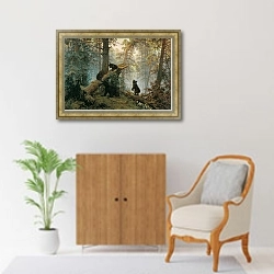 «Утро в сосновом лесу. 1889» в интерьере в классическом стиле над комодом