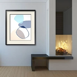 «Sea glass №6» в интерьере в стиле минимализм у камина