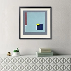 «Birds eye view. Abstract squares 10» в интерьере в стиле минимализм над креслом