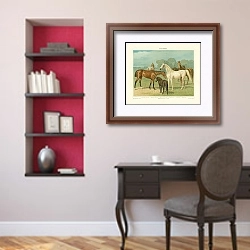 «Лошади I 1» в интерьере кабинета в классическом стиле над столом