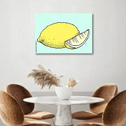 «Лимон» в интерьере кухни над кофейным столиком
