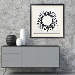 «The circles. Ring 14» в интерьере в стиле минимализм у камина