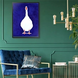 «Coedwynog Goose, 2000» в интерьере в классическом стиле с зеленой стеной