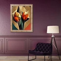 «Тюльпаны» в интерьере в классическом стиле в фиолетовых тонах