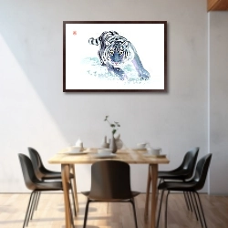 «Синий тигр в снегу» в интерьере 