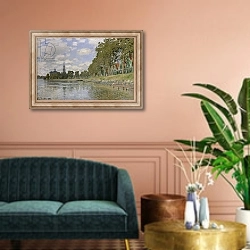 «Zaandam 1871» в интерьере классической гостиной над диваном