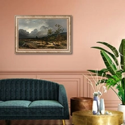 «Landscape with a Thunderstorm Brewing» в интерьере классической гостиной над диваном