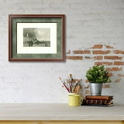 «Cromer 1» в интерьере кабинета с кирпичными стенами над письменным столом