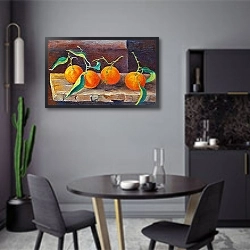 «Fruit on a Shelf, 2014» в интерьере кухни в стиле прованс над столом с завтраком