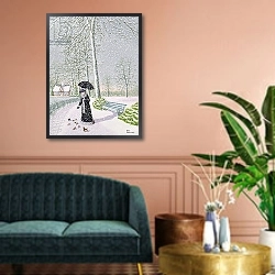 «Daily Encounter» в интерьере классической гостиной над диваном