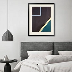 «Birds eye view. Abstract fields 4» в интерьере спальне в стиле минимализм над кроватью