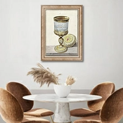 «Golden cup with lid» в интерьере кухни над кофейным столиком