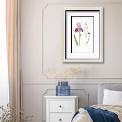«Iris trojana» в интерьере спальни в стиле прованс с синими деталями