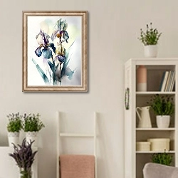 «Ирисы» в интерьере комнаты в стиле прованс с цветами лаванды