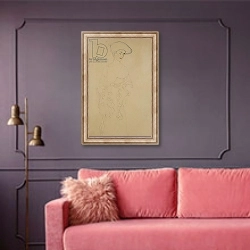 «Mit Leichter Wendung Nach Links, 1907» в интерьере гостиной с розовым диваном