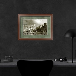 «Brunswick» в интерьере кабинета в черных цветах над столом