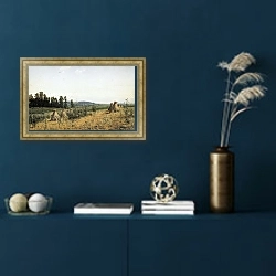 «Пейзаж Полесья. 1884» в интерьере в классическом стиле в синих тонах